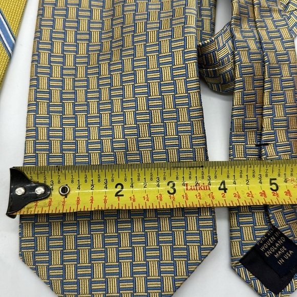 Brooks Brothers Makers Light Blue Yellow Lot of 2 Ties 100% Silk - Picture 7 of 8